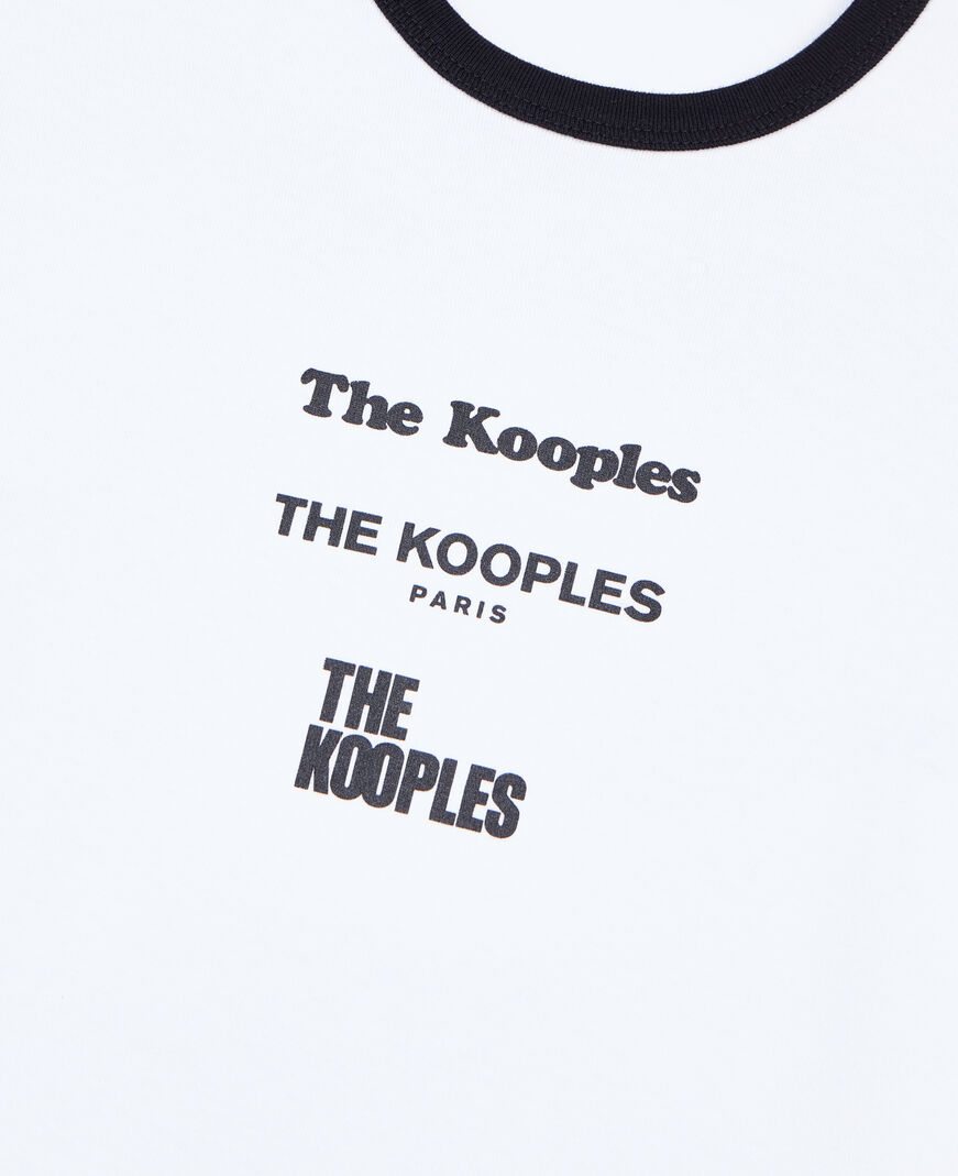 The Kooples DAMEN WHITE weißes t-shirt mit locations-siebdruck