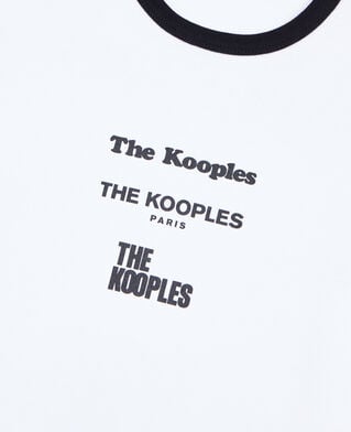 The Kooples DAMEN WHITE weißes t-shirt mit locations-siebdruck