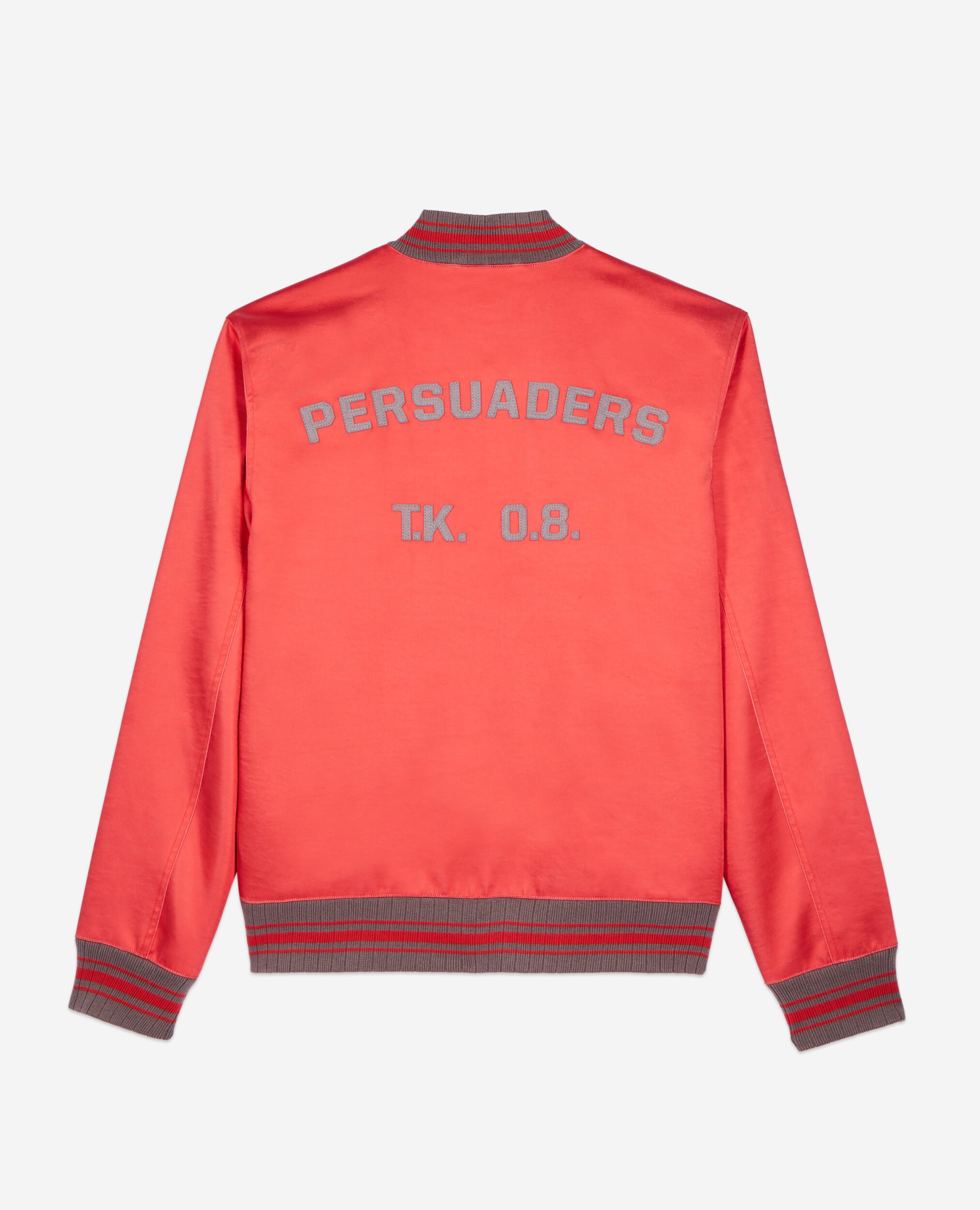 Red satin jacket with patches The Kooples