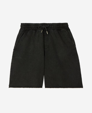 The Kooples H BLACK WASHED black cotton shorts