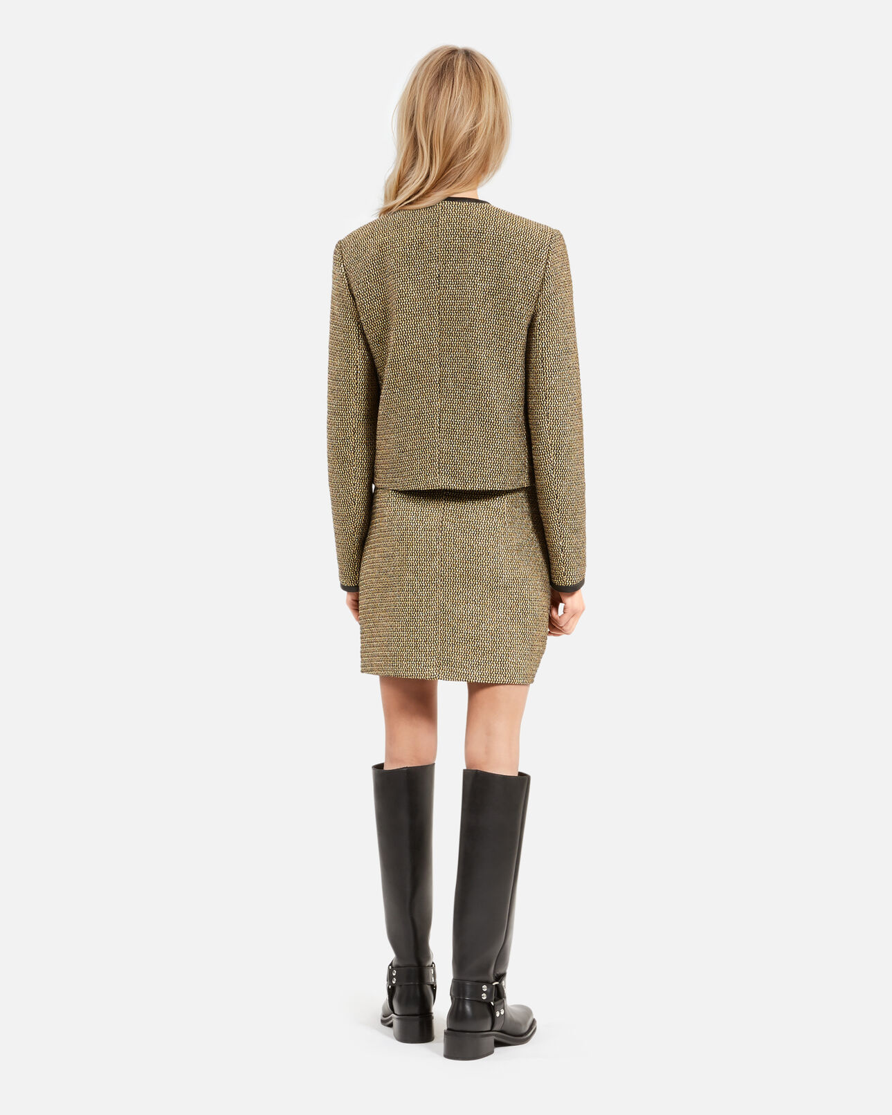 The Kooples DAMEN BLACK / GOLD schwarz-goldene kurzjacke