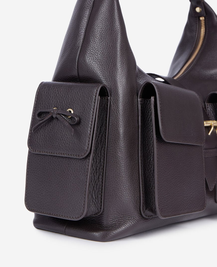 The Kooples WOMEN BROWN brown leather amelia xl bag