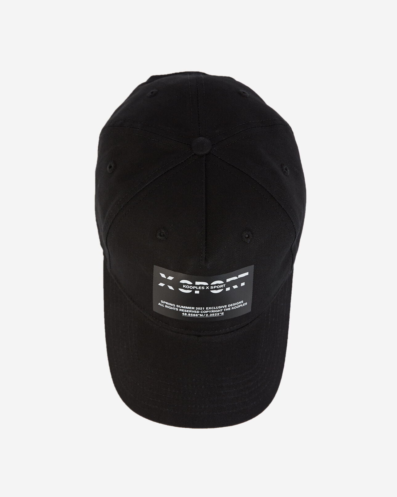 The Kooples MEN BLACK black cotton cap with square logo patch