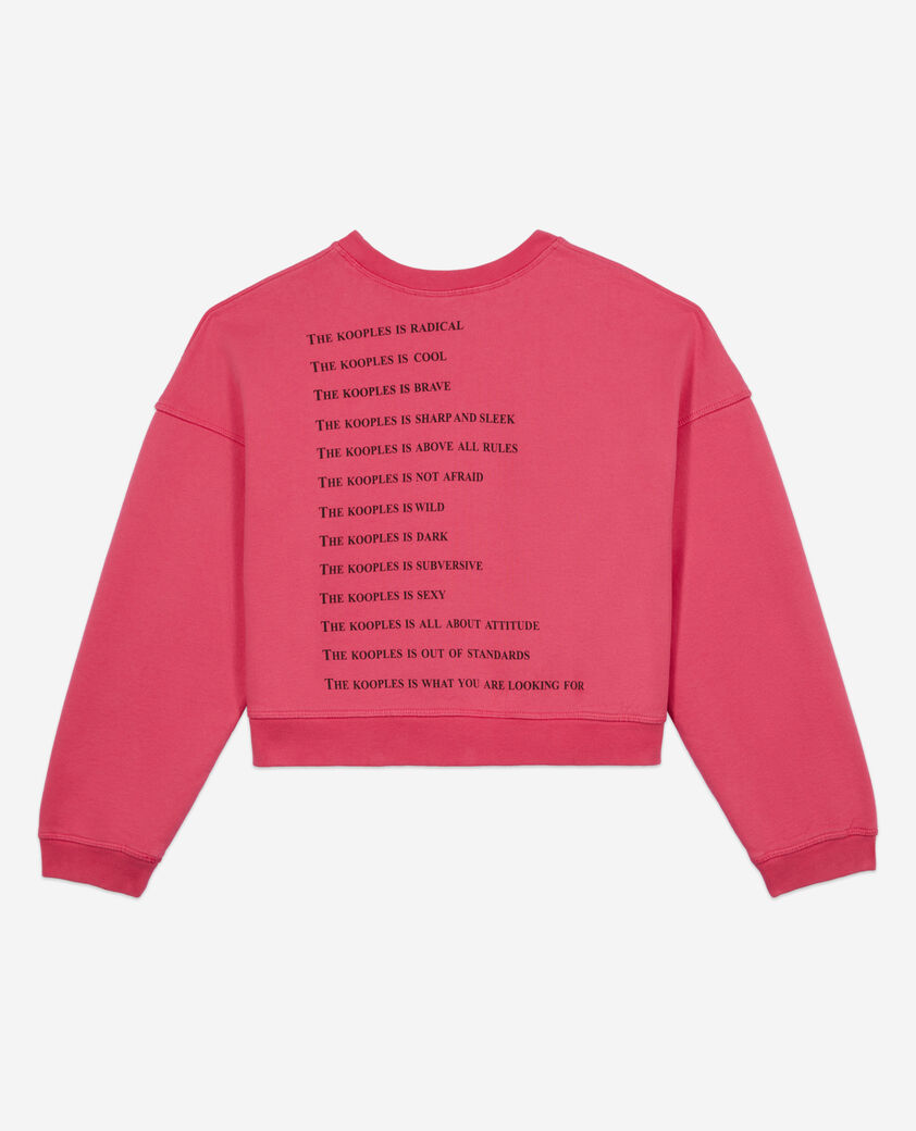 The Kooples FEMME RETRO PINK sweatshirt court what is fuchsia