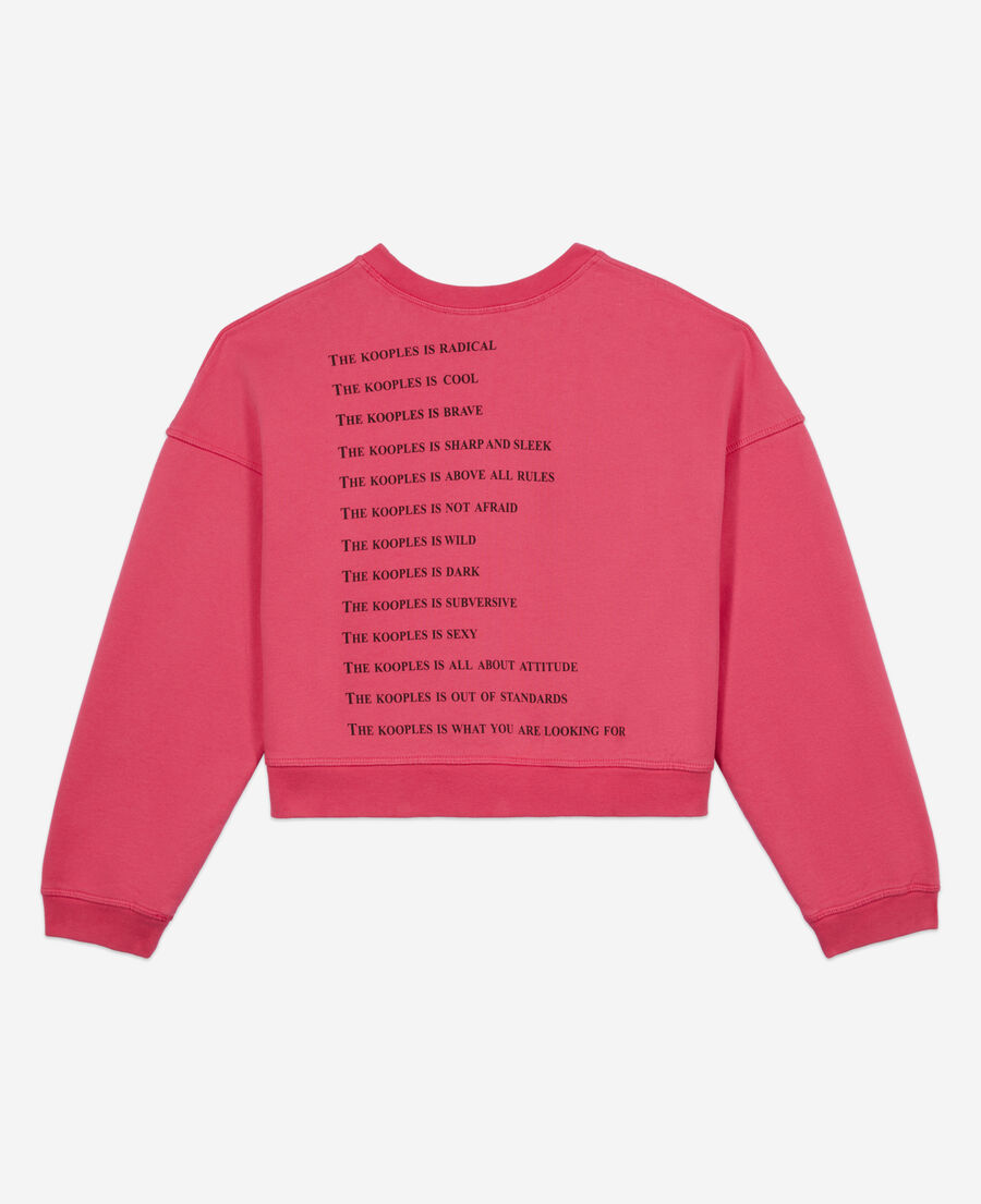 The Kooples F RETRO PINK short fuchsia what is sweatshirt with rhinestones