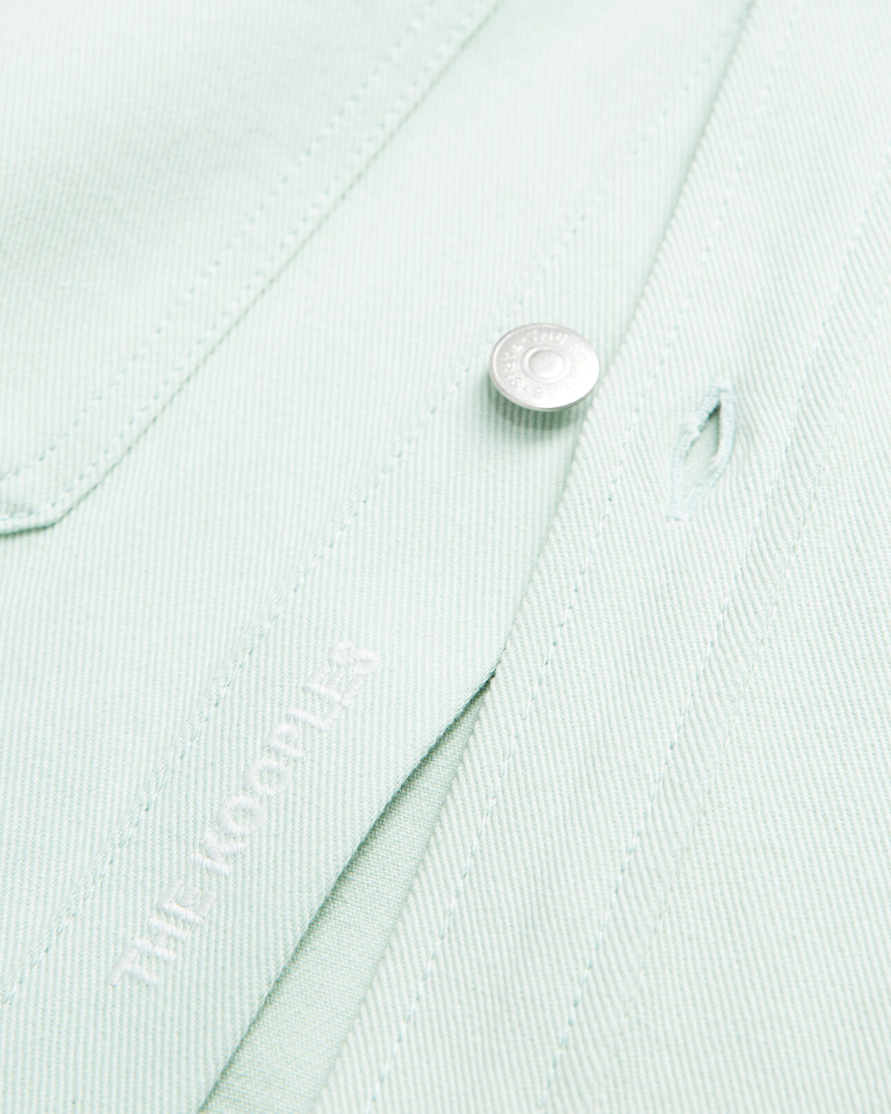 The Kooples HOMME GREEN WATER chemise coton vert clair poches plaquées