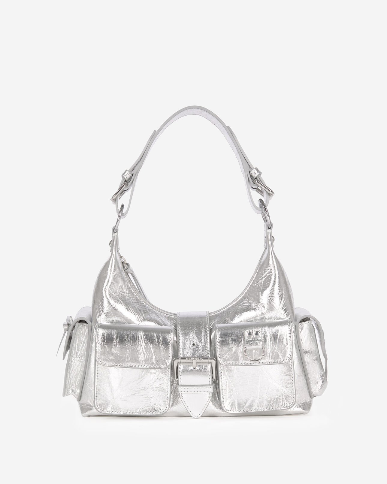 The Kooples DAMEN SILVER amelia tasche aus silbernem leder