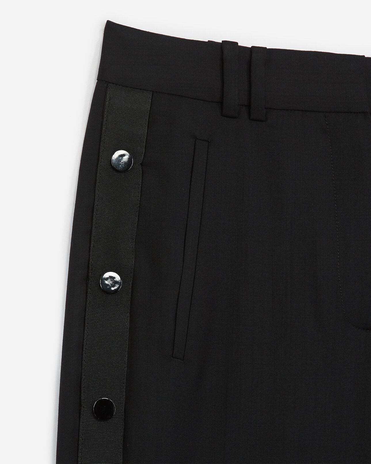 The Kooples FEMME BLACK pantalon ajusté noir à boutons-pression