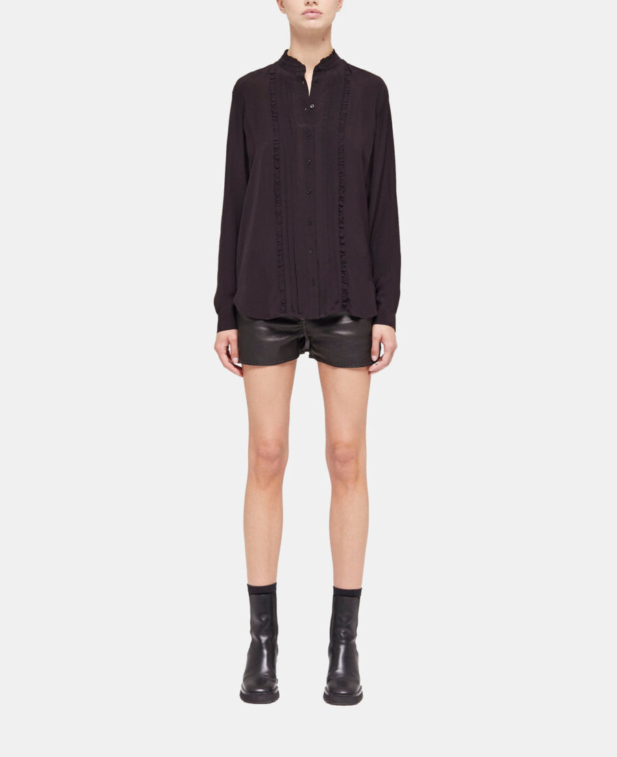 black flowing shirt