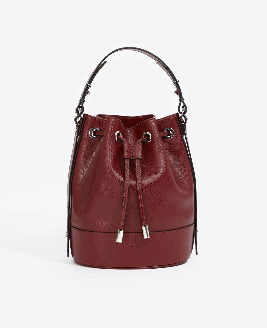 Medium Tina bag in red grained leather | The Kooples