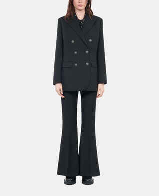 The Kooples FEMME BLACK veste tailleur en laine mélangée noire