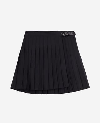 The Kooples FEMME BLACK jupe courte noire plissée