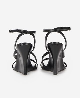 The Kooples F BLACK wedge-heeled sandals with black studs