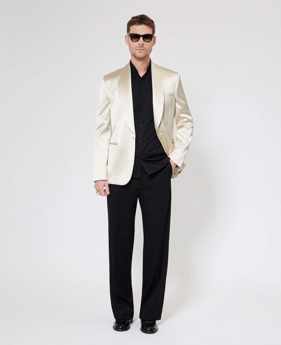 The Kooples HOMME CREAM veste de smoking en satin &eacute;cru