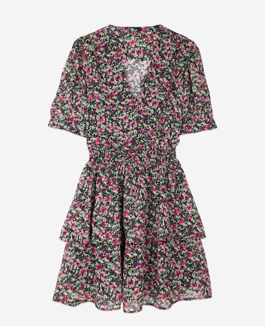The Kooples WOMEN MULTICO short printed dress with smocks
