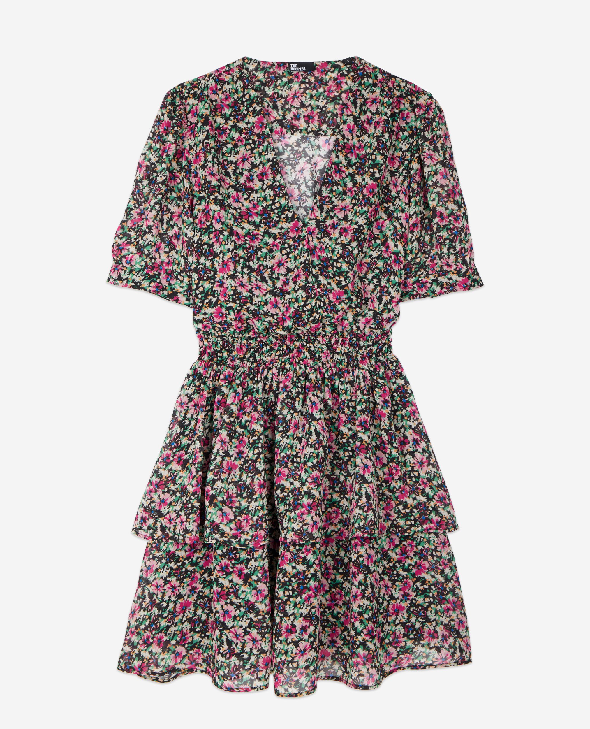 Short printed dress with smocks, MULTICO, hi-res image number null
