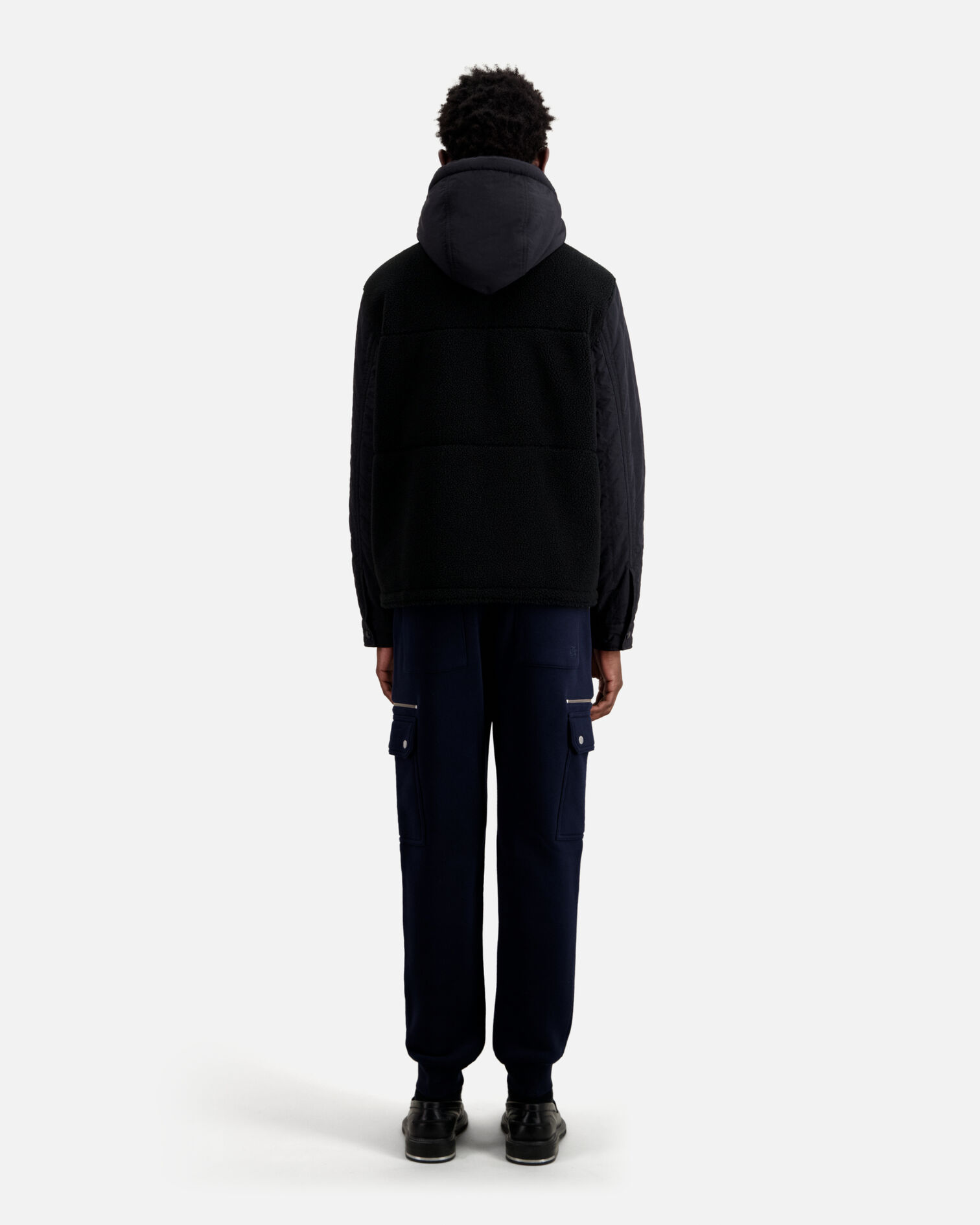 Blouson type surchemise sherpa noir, BLACK, hi-res image number null