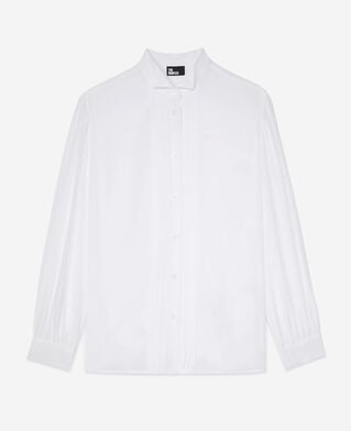 The Kooples FEMME ECRU chemise en soie avec plissage &eacute;crue