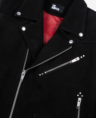 The Kooples MEN BLACK black nubuck biker jacket
