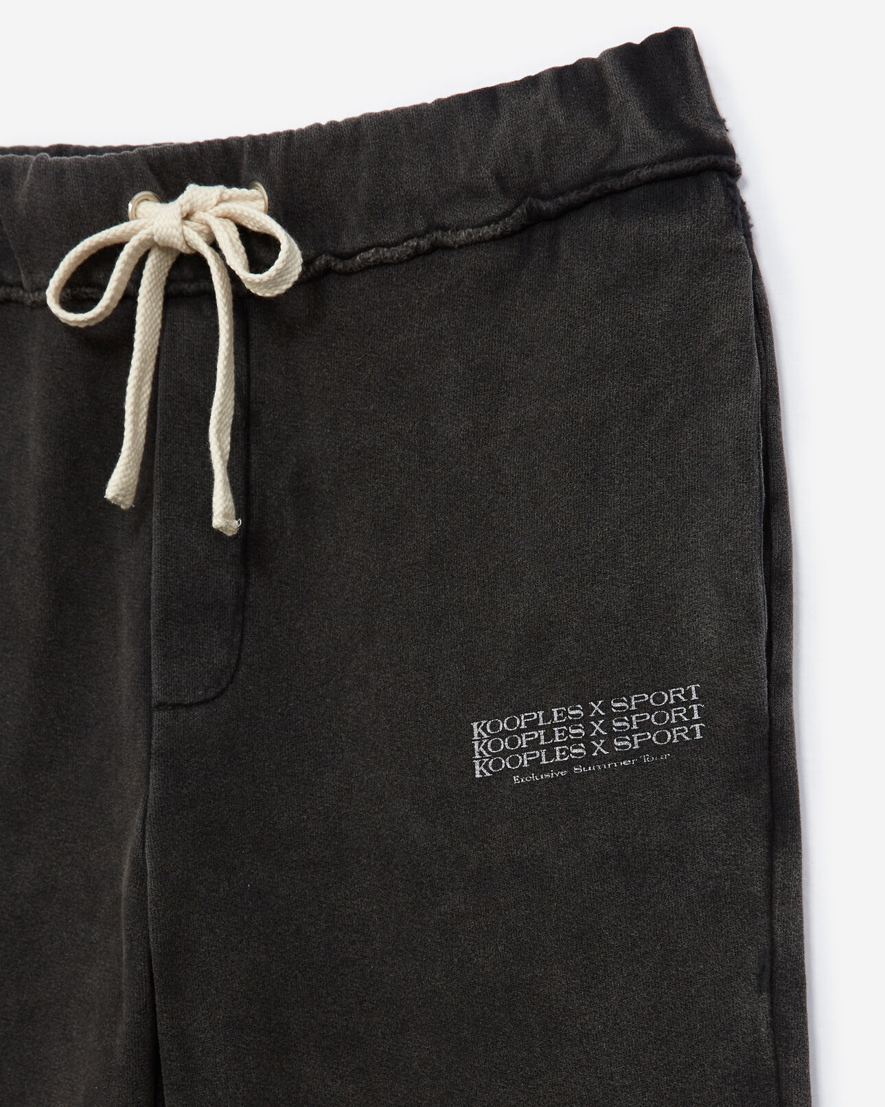 The Kooples FEMME BLACK WASHED jogging noir délavé à taille élastique