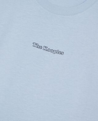 The Kooples HOMME LIGHT BLUE t-shirt avec logo contrast&eacute; bleu