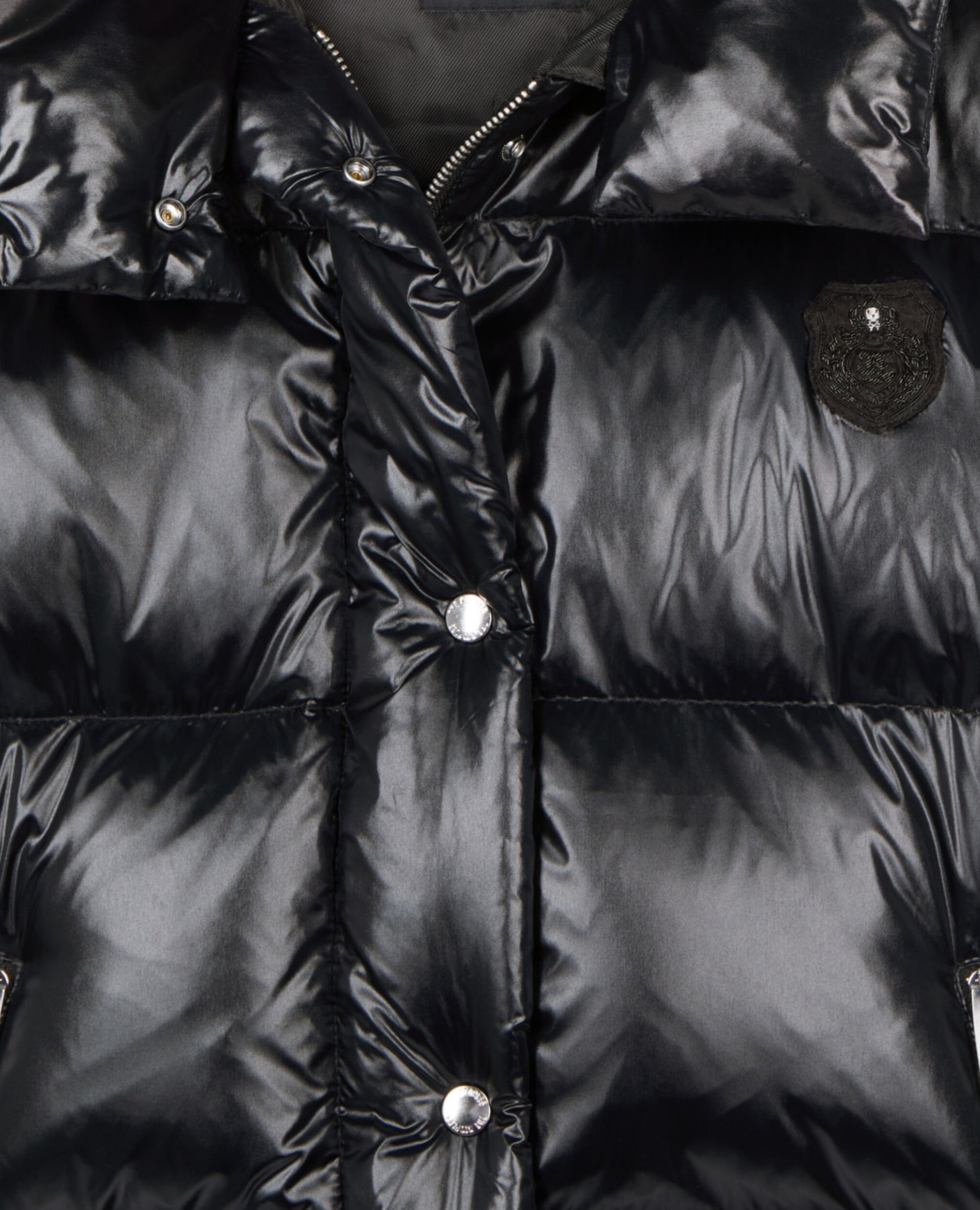 Black down jacket with detachable sleeves, BLACK, hi-res image number null