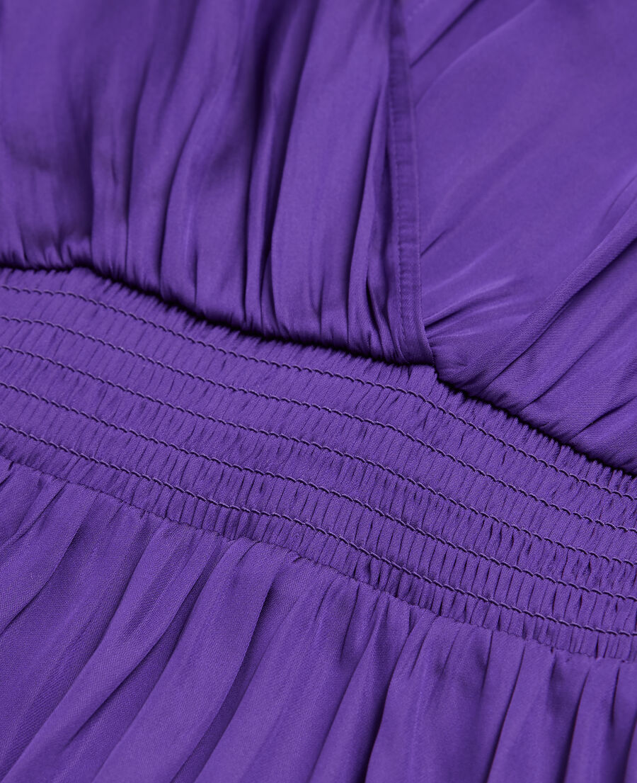 vestido corto volantes violeta