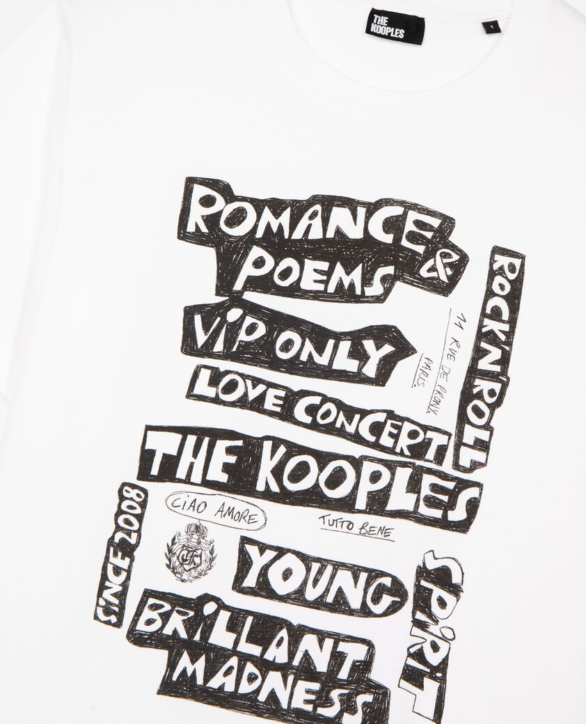 The Kooples WOMEN WHITE t-shirt with white screen print