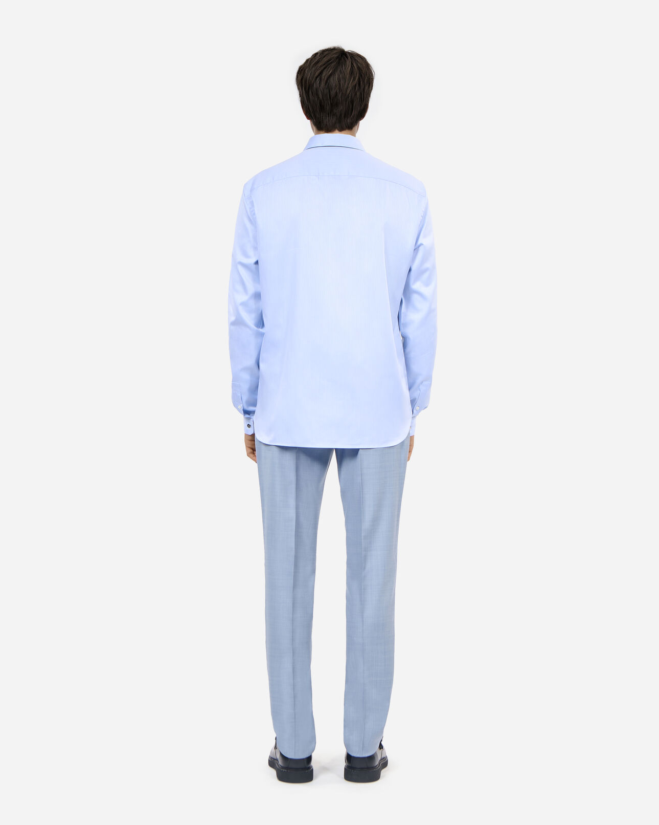 The Kooples H BLUE WHITE blue herringbone striped formal shirt