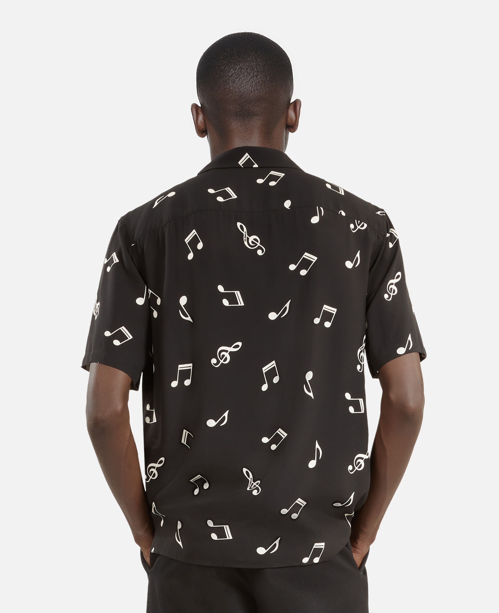 The Kooples MEN BLACK WHITE short-sleeved music print shirt