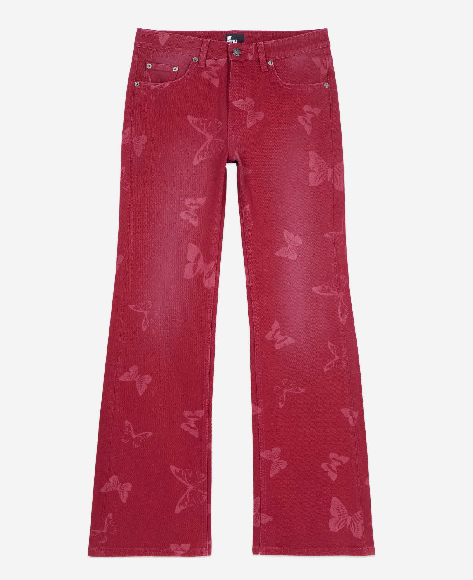 The Kooples DAMEN DARK RED jeans mit ausgestelltem bein und print