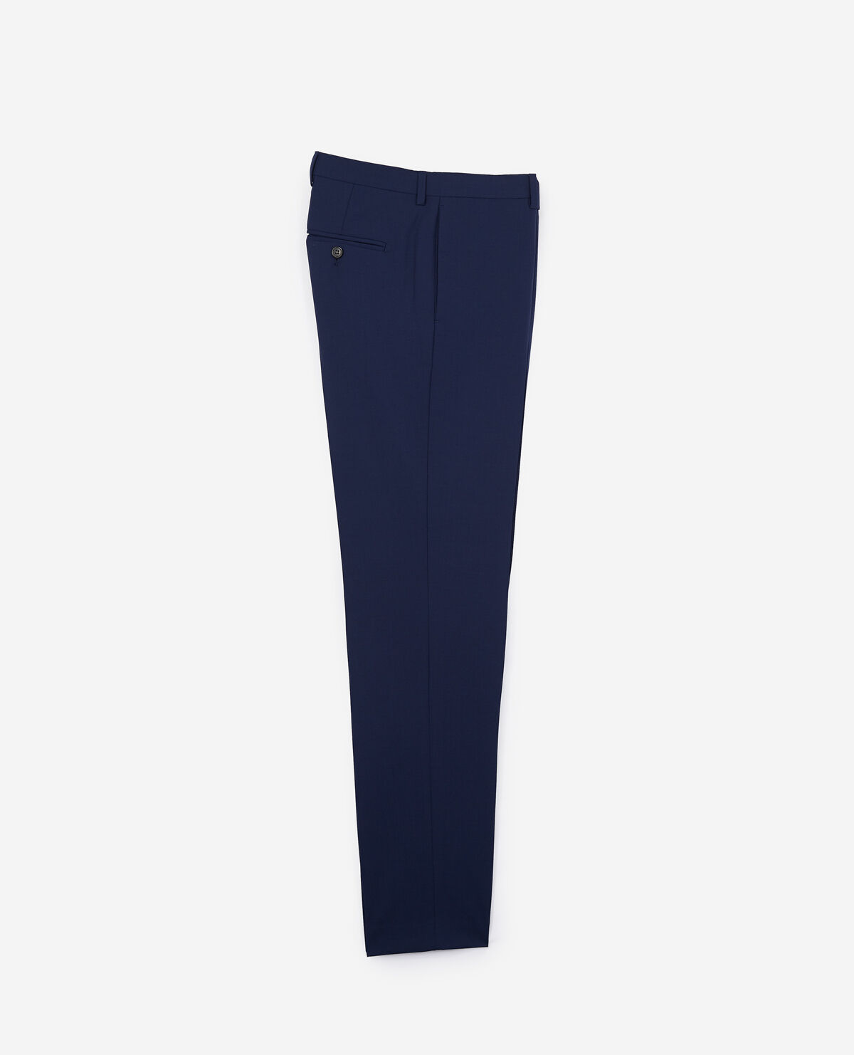Navy blue wool suit trousers