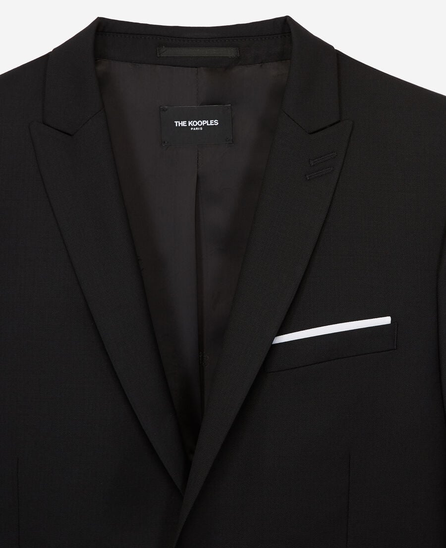 The Kooples H BLACK black wool slim fit suit jacket