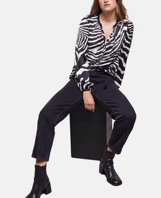 The Kooples FEMME BLACK WHITE blouse imprimée zébré