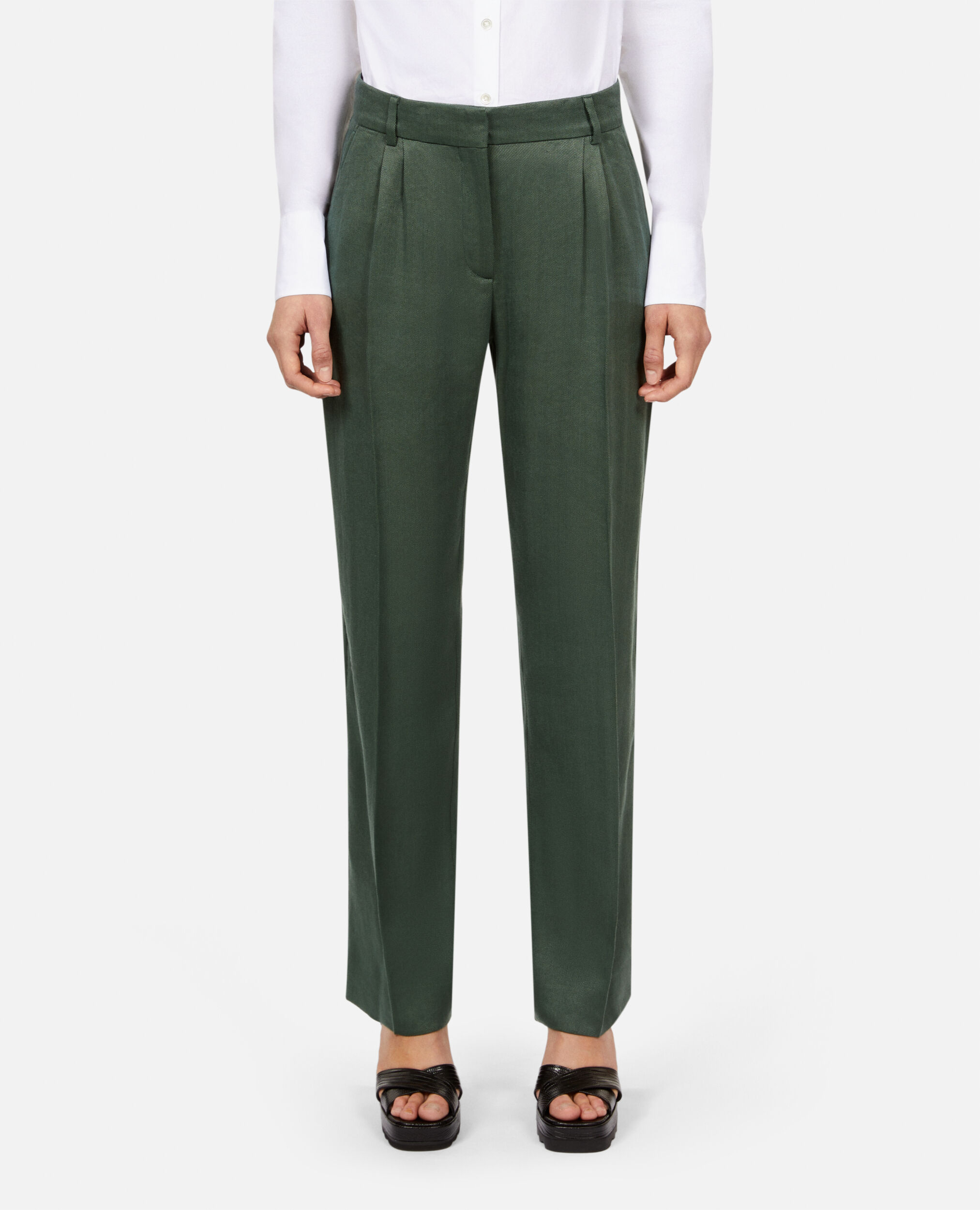 Green suit trousers, WOOD KAKI, hi-res image number null