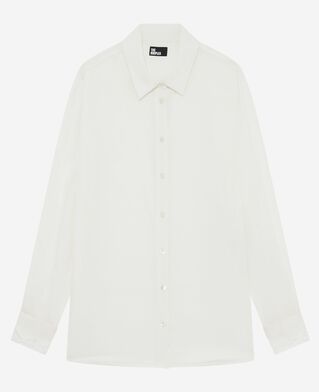 The Kooples WOMEN ECRU unbleached silk shirt