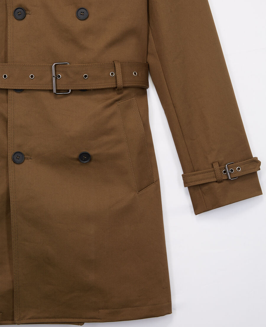 double-breasted trench coat in cotton twill