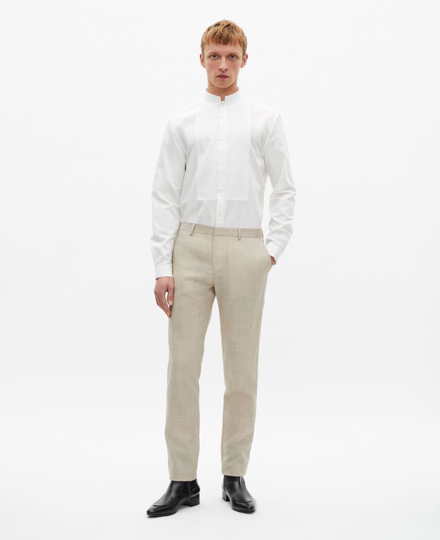 The Kooples MEN BEIGE beige slim fit wool suit pants