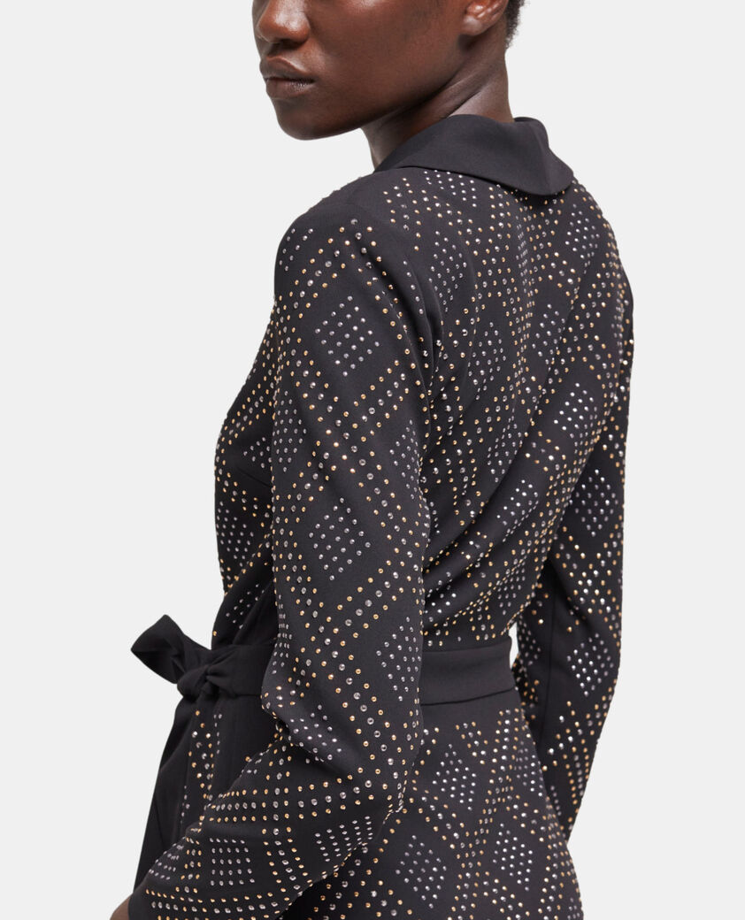 The Kooples FEMME BLACK robe courte portefeuille noire