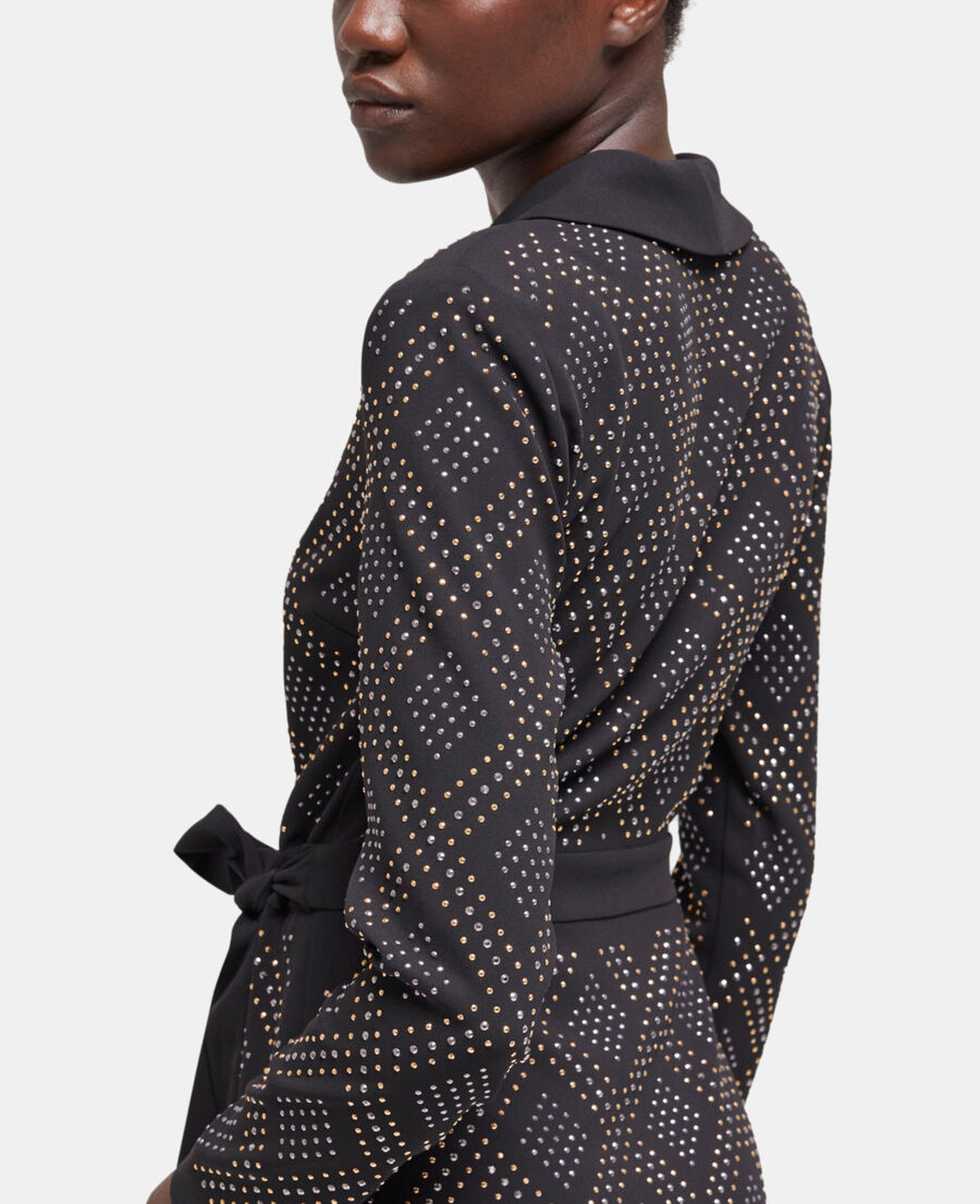 The Kooples FEMME BLACK robe courte portefeuille noire