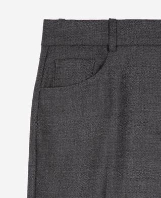 The Kooples WOMEN BLACK dark grey wool bootcut pants