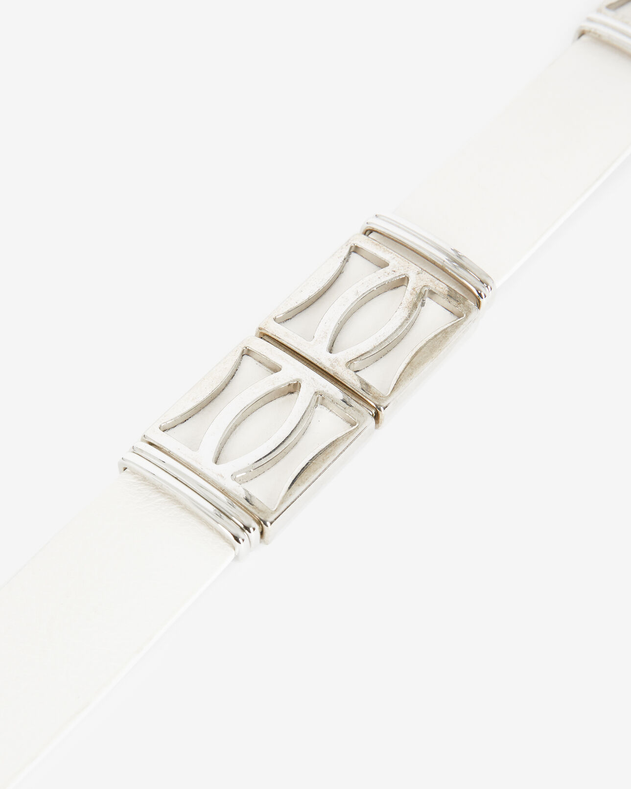 The Kooples FEMME WHITE ceinture cuir blanche pièces métalliques