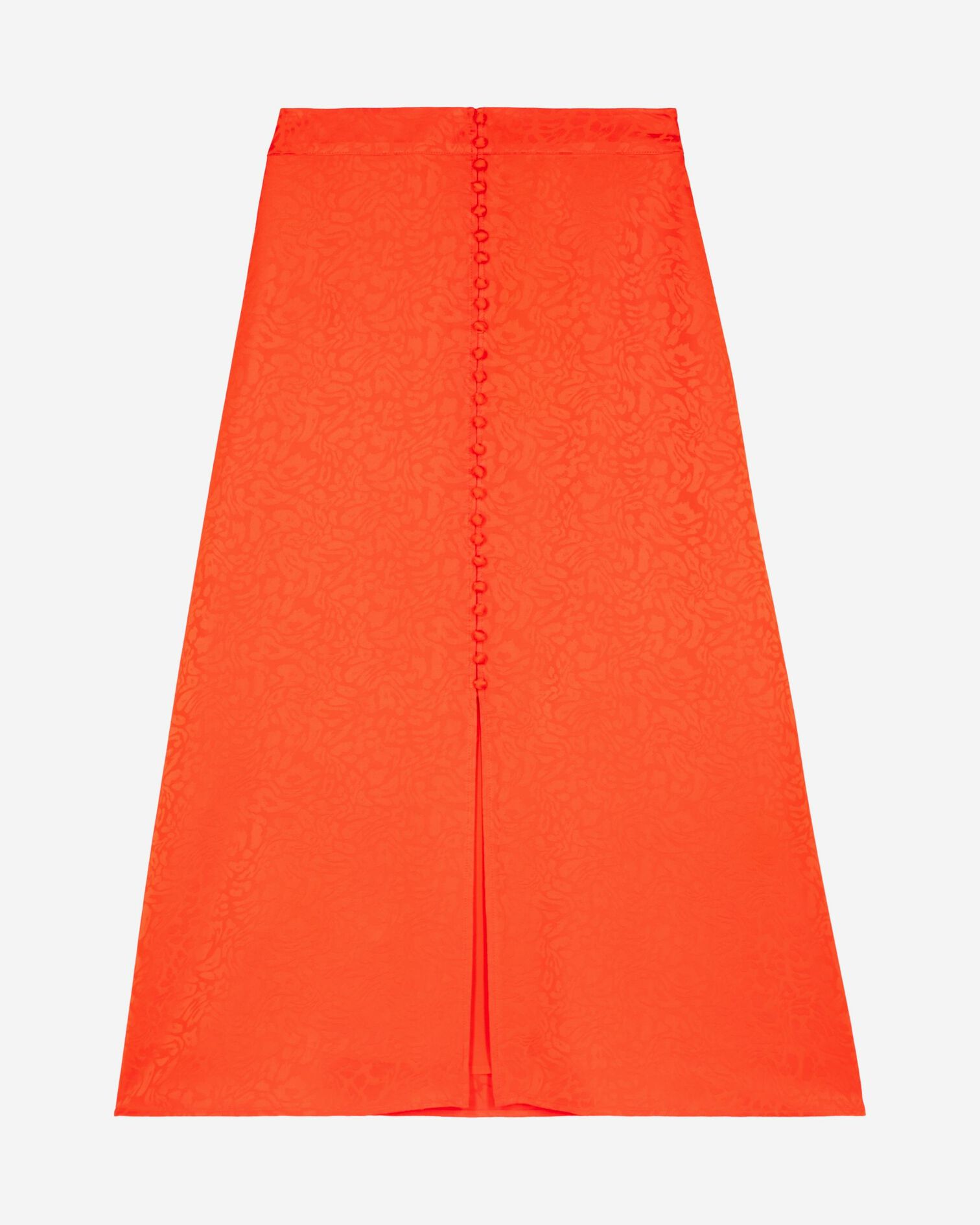 Long skirt in orange jacquard, ORANGE RED, hi-res image number null