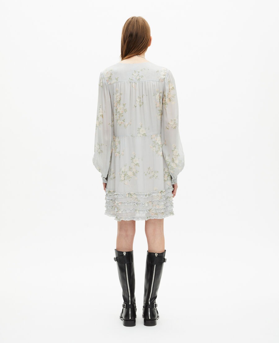 The Kooples WOMEN BLUE blue floral print short dress