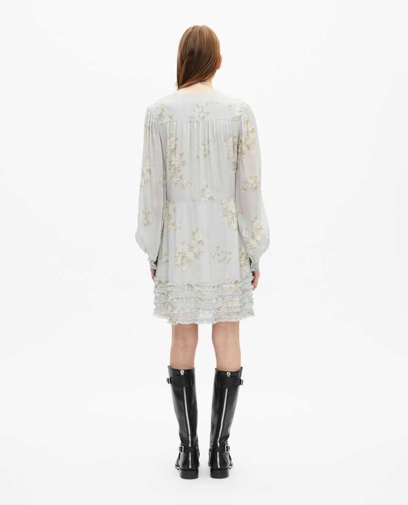 The Kooples WOMEN BLUE blue floral print short dress