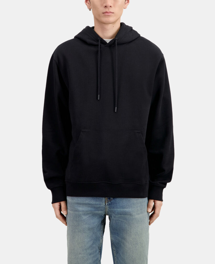 The Kooples MEN BLACK black hoodie with flower skull serigraphy