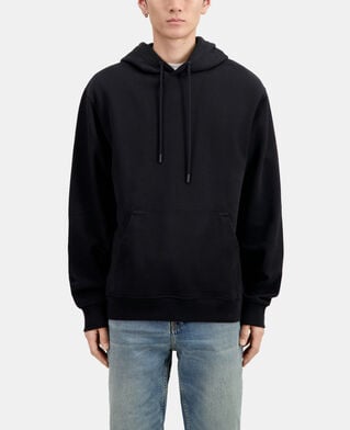 The Kooples MEN BLACK black hoodie with flower skull serigraphy