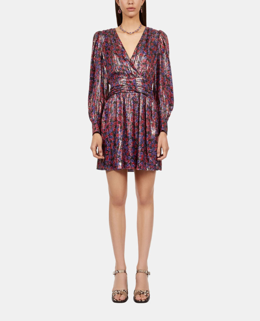 The Kooples DAMEN null schwarzes, kurzes kleid mit metallic-schimmer
