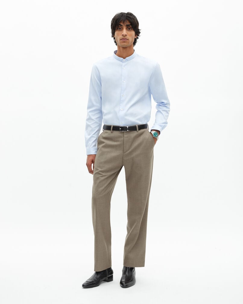 The Kooples HOMME BEIGE MELANGE pantalon de costume en laine beige