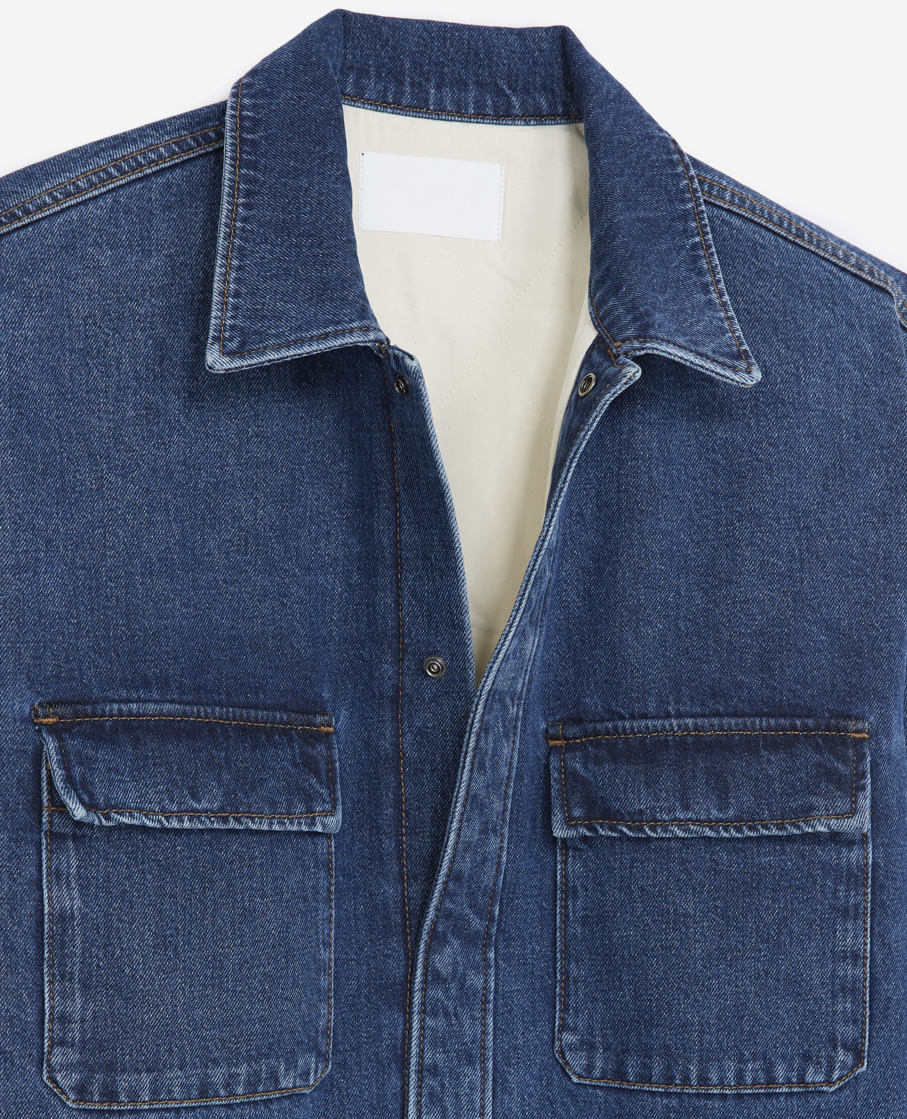 Quilted lined denim shirt hot sale